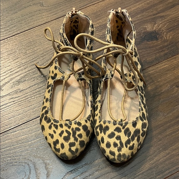 Old Navy Other - Old Navy Animal Print Lace-Up Flats